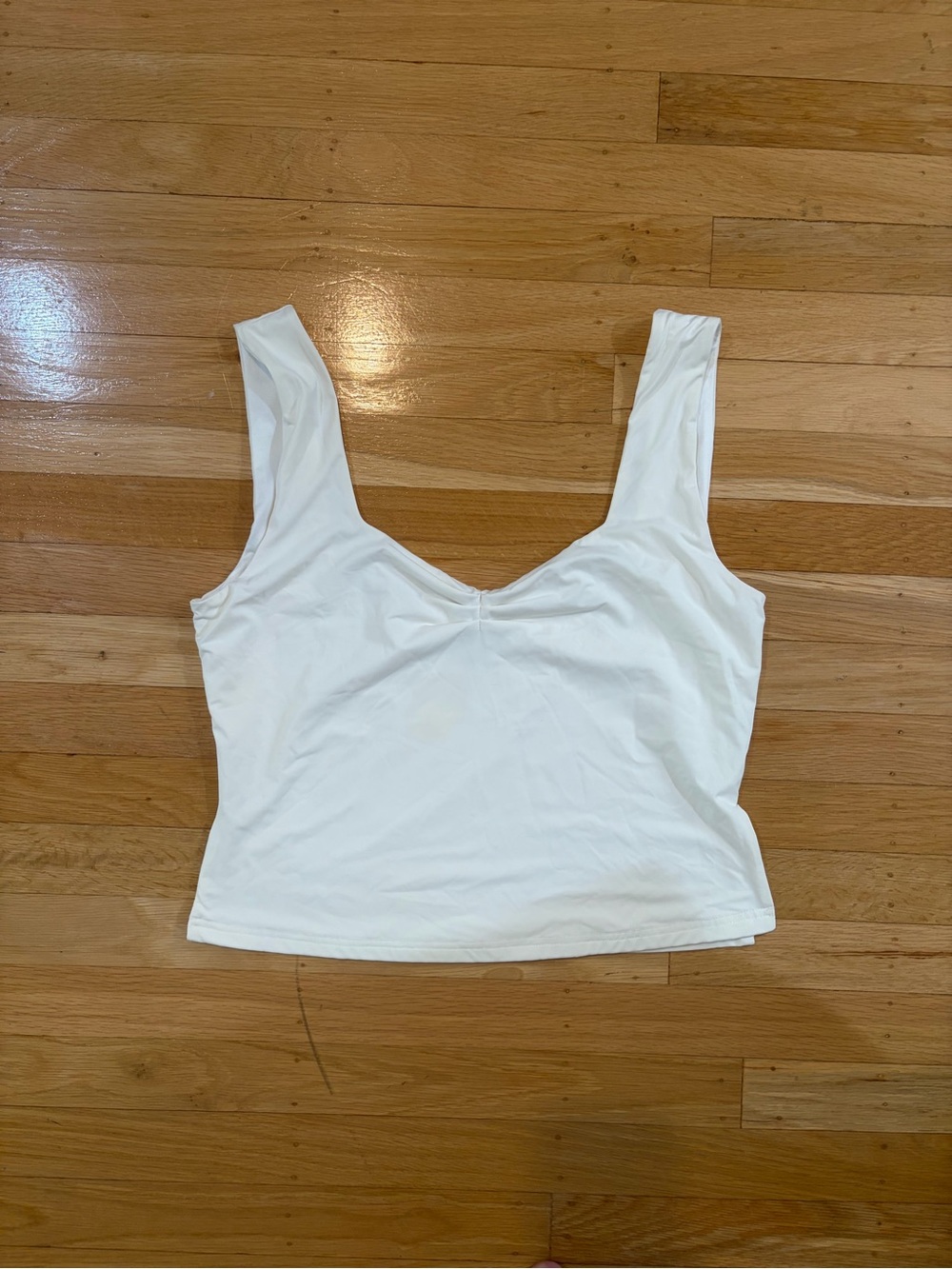 Princess Polly White Scoop Neck Cropped Tank